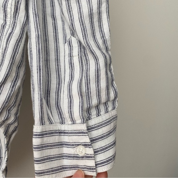 NWT Rails Matea Canela Stripe Linen Blend Lace Up Shirt Blouse Small - Picture 9 of 16